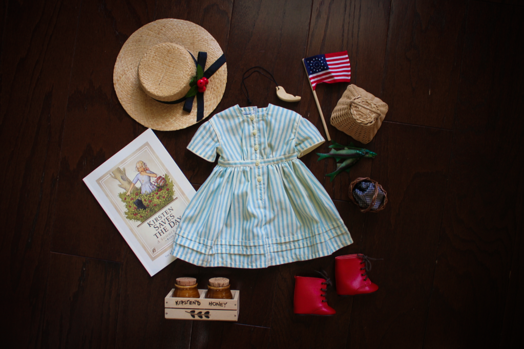 American Girl Kirsten Fishing Outfit & Hat